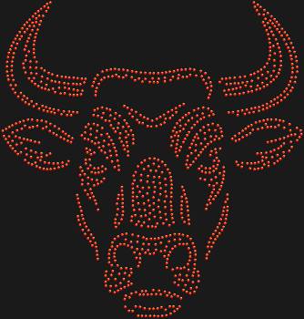 Diamond painting "Bull". 1186 rhinestones. An idea for a bold and stylish design.