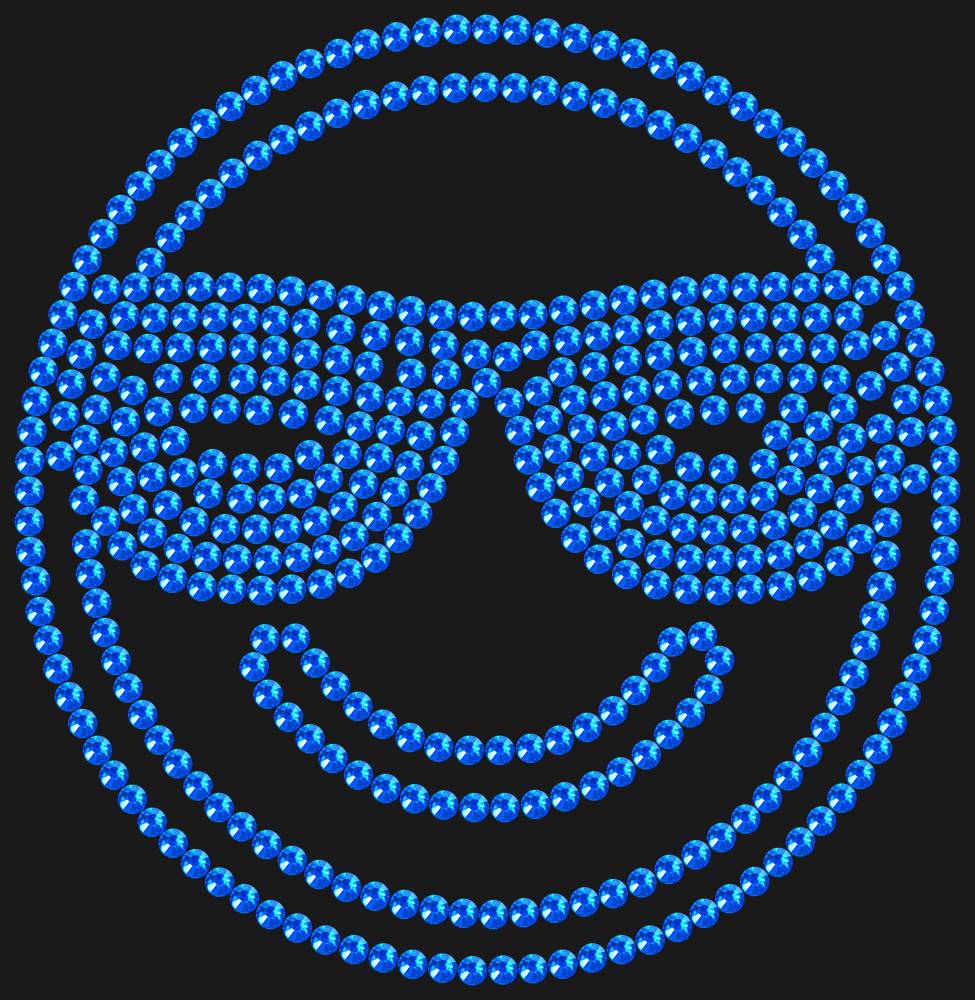 Трафарет Smiling face with sunglasses — RHT_SMILE3_SS16_SAPPHIRE