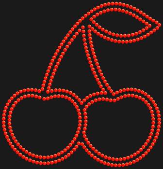 Scheme by numbers "Cherry". 379 rhinestones. A vibrant symbol of temptation and pleasure, this motif is like a compliment to your mood: light, sassy, and memorable, like a sip of cherry lemonade on a hot day.