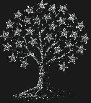 Трафарет Звездное дерево оживит ваш мир сиянием 5257 страз, создавая волшебное созвездие на любой поверхности.