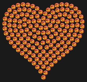 "Heart Medium" Stencil by Numbers. 166 rhinestones. A symbol of tenderness and devotion, inspiring the creation of romantic decor and stylish, heartfelt details.