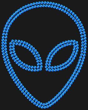 Stencil "Alien", 320 rhinestones - a motif for those who are looking for an original way to decorate clothes and accessories with fantastic images from other worlds.