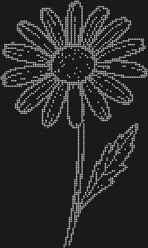 Rhinestone-by-number stencil "Chamomile". 1950 rhinestones. This chamomile flower looks as if it's just been picked from a meadow path – airy, delicate, and full of light, it will become an accent of comfort and natural beauty.