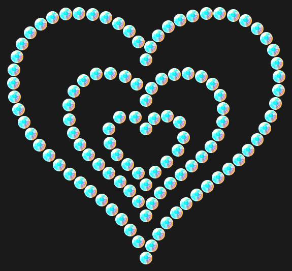 Трафарет Triple heart — RHT_HEART7_SS6_CRYSTAL_AB_DMC