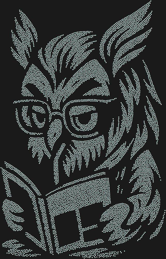 Трафарет Owl with glasses — RHT_OWLBOOK1_SS10_CRYSTAL_AB_DMC