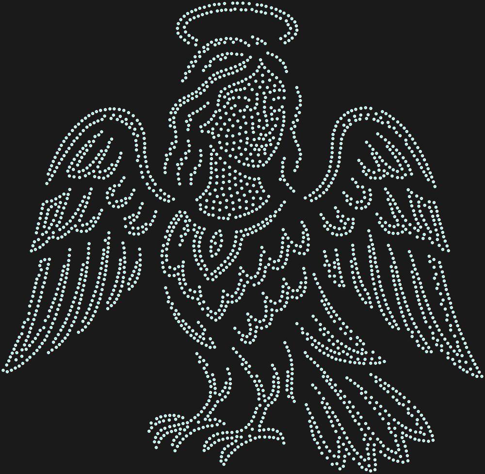 Трафарет Sirin (bird) — RHT_SIRIN1_SS10_CRYSTAL_AB_DMC