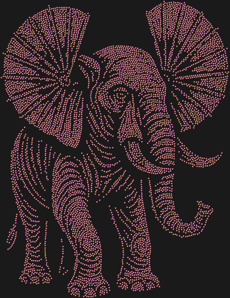 Трафарет Слон уши веером — RHT_ELEPHANT3_SS10_RAINBOW