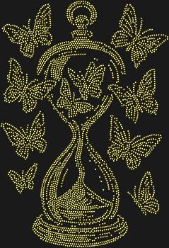 Template "Hourglass with Butterflies". 3530 rhinestones. An amazing combination of the ephemerality of time and the beauty of nature. An idea for those who appreciate depth in details.
