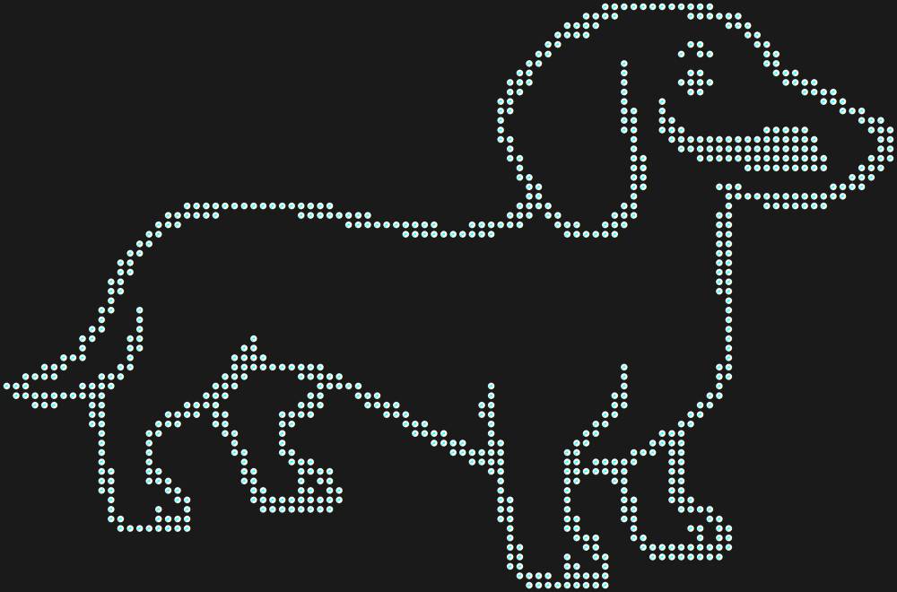 Трафарет Dachshund — RHT_DACHSHUND1_SS10_CRYSTAL_AB_DMC