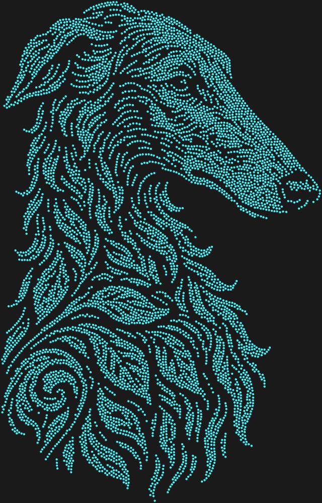 Трафарет Русская борзая — RHT_GREYHOUND1_SS16_AQUAMARINE