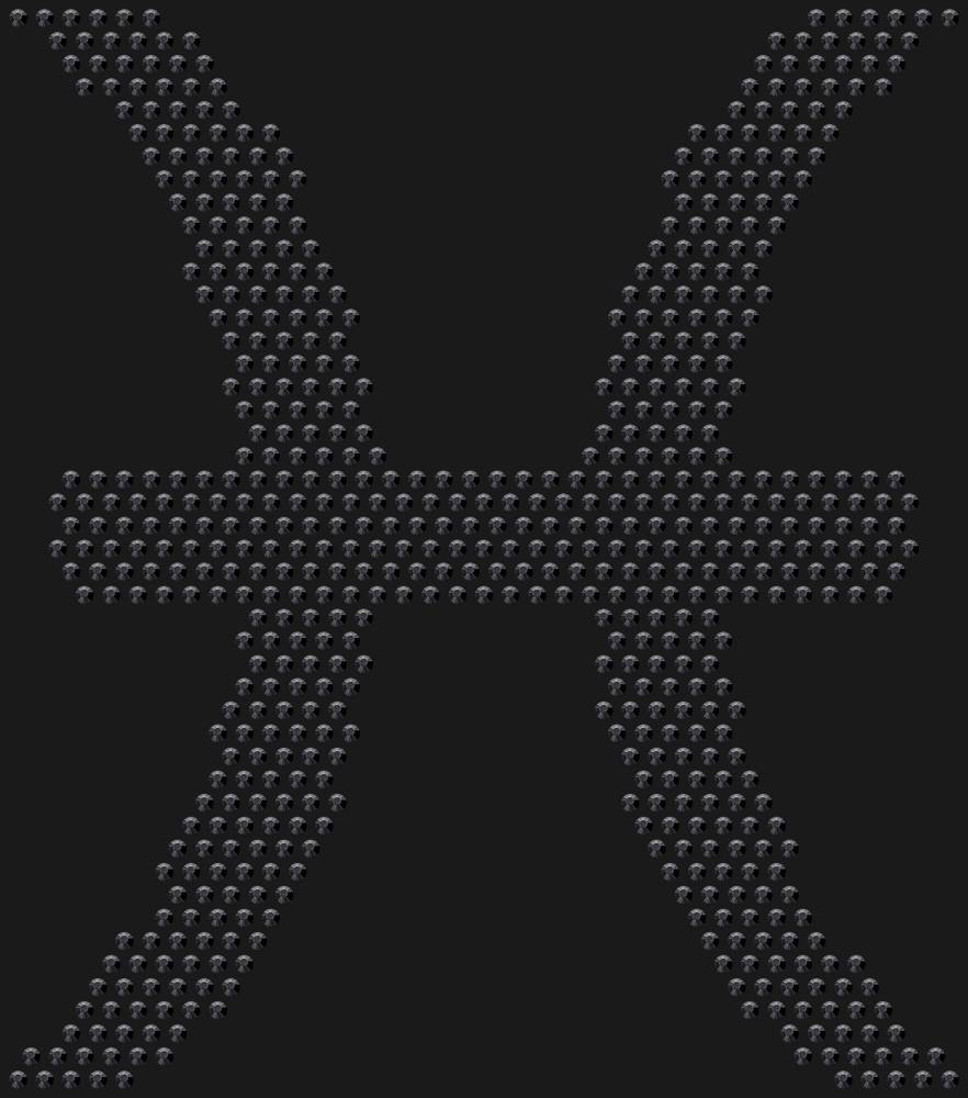 Трафарет Pisces zodiac sign — RHT_ZODIACPISCES1_SS16_JET_BLACK