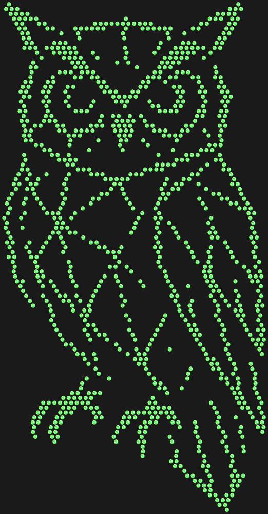 Трафарет Owl low-poly — RHT_OWL1_SS10_LT_PERIDOT