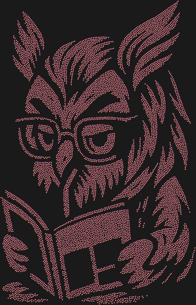 Трафарет Owl with glasses — RHT_OWLBOOK1_SS20_RAINBOW