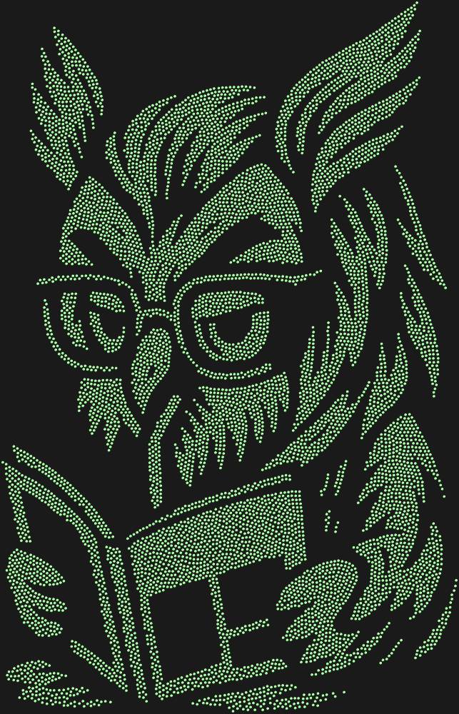 Трафарет Owl with glasses — RHT_OWLBOOK1_SS5_LT_PERIDOT