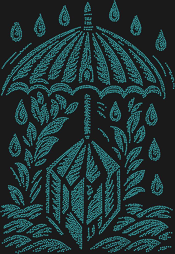 Трафарет An umbrella over the magical crystal — RHT_UMBRELLACRYSTAL1_SS10_AQUAMARINE