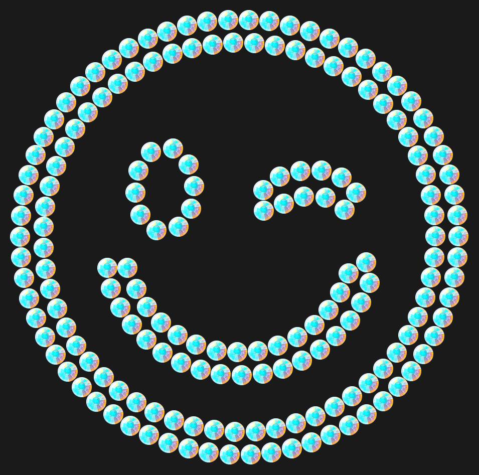 Трафарет Winking emoji — RHT_SMILE2_SS12_CRYSTAL_AB_DMC