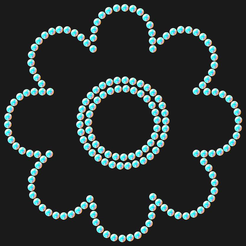 Трафарет Flower — RHT_FLOWER1_SS6_CRYSTAL_AB_DMC