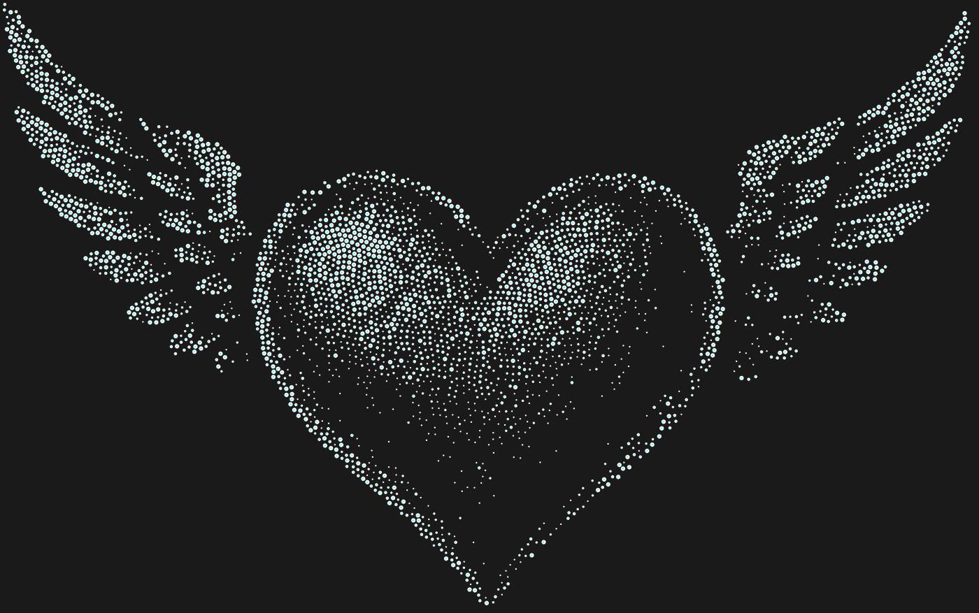 Трафарет Сердце с крыльями — HEARTWINGS1