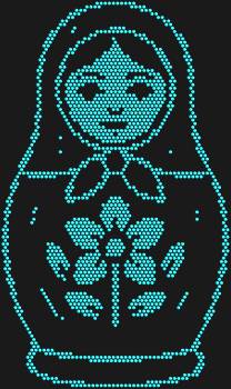 Stencil by numbers "Matryoshka". 1597 rhinestones. This elegant silhouette is filled with the warmth of the master's hands and the magic of native roots — like an ornament full of meaning and charm.