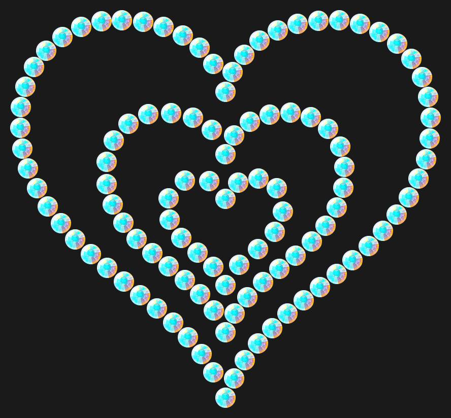 Трафарет Triple heart — RHT_HEART7_SS12_CRYSTAL_AB_DMC