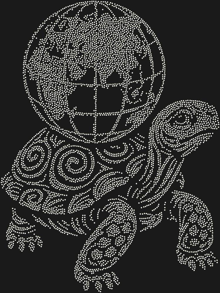 Трафарет Черепаха, держащая земной шар — RHT_TURTLE3_SS6_CRYSTAL_AB