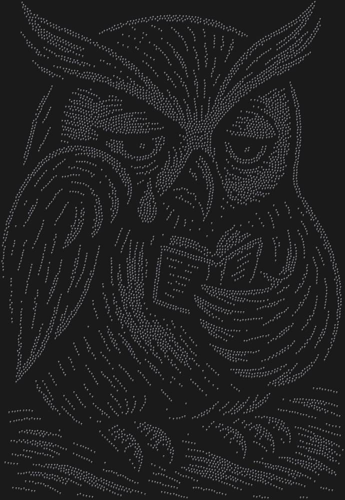 Трафарет An owl reading a sad little book — RHT_OWL3_SS3_JET_BLACK