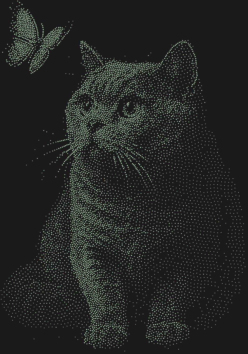 Трафарет Британская кошка и бабочка — CATBUTTERFLY1