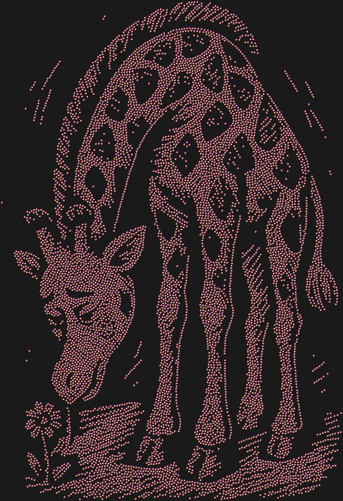 Трафарет Giraffe and a flower — RHT_GIRAFFE2_SS20_RAINBOW