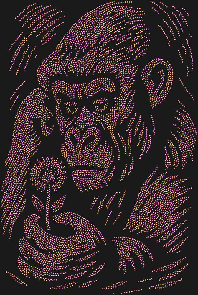 Трафарет Gorilla and flower — RHT_GORILLA1_SS10_RAINBOW