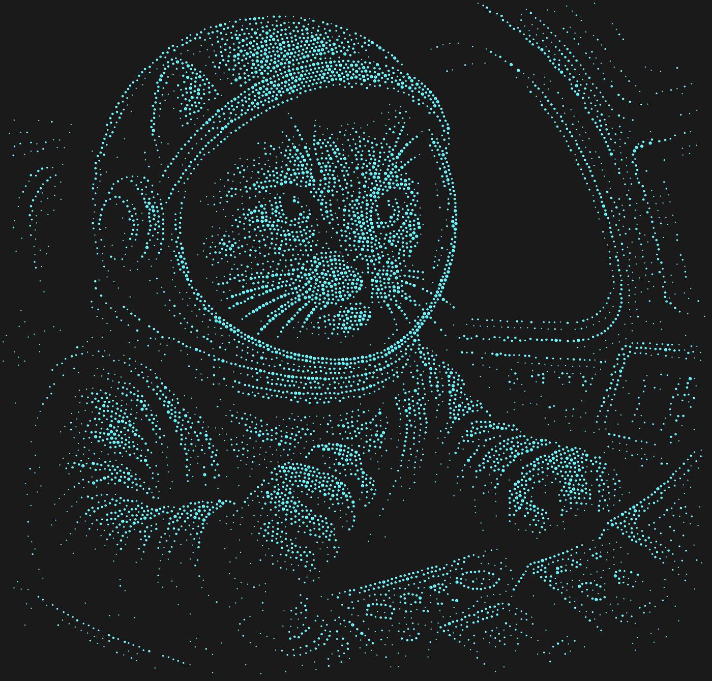 Трафарет Кот в кабине космического корабля — CATSPACESHIP1