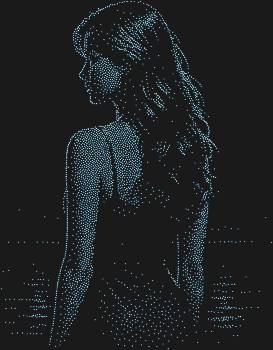 Рисунок из страз по номерам «Девушка на фоне воды», сияющий 3373 искрами, перенесет вас в мир нежности и водной прохлады, где каждая грань оживит образ.