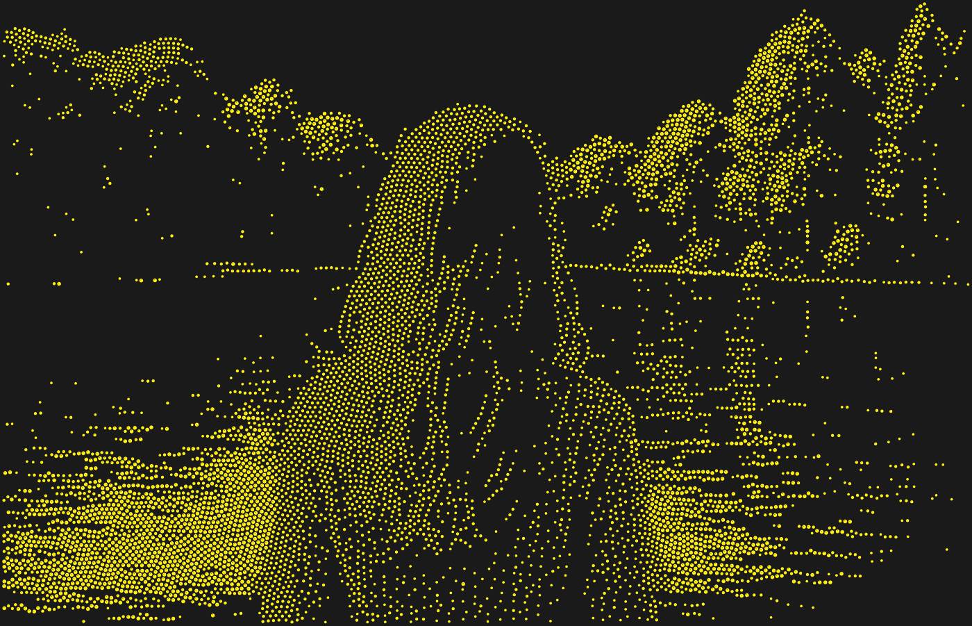 Трафарет Девушка на берегу лесного озера — LAKEGIRL1