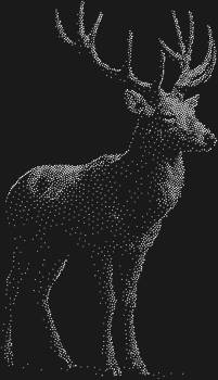 Трафарет из страз «Северный олень» (2717 страз) — это сияющий символ грации, где каждый блеск отражает магию полярных ночей, замершую в изящном танце рогов.