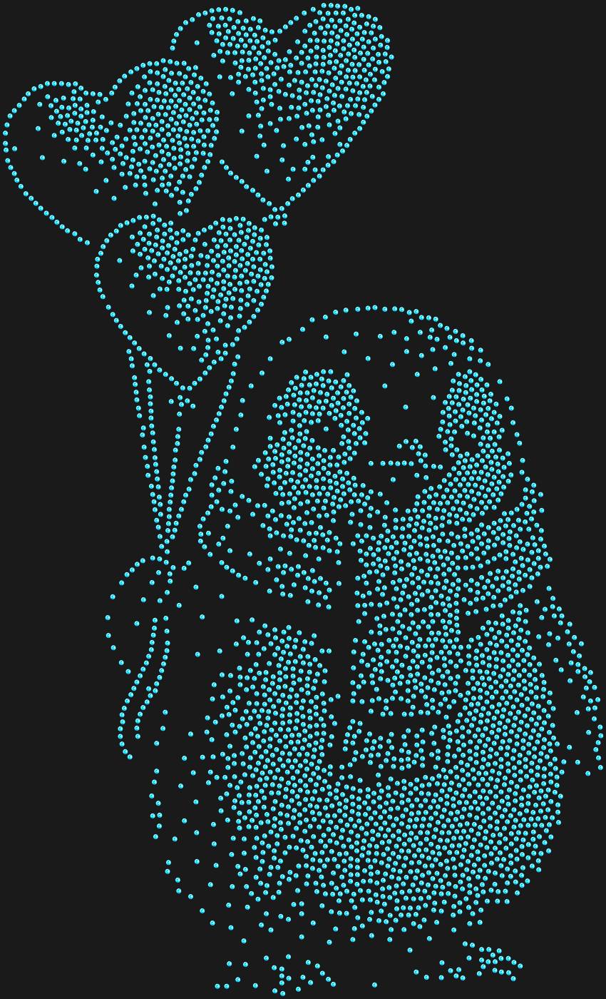 Трафарет Пингвин с шарами сердечками — PENGUINHEARTS1