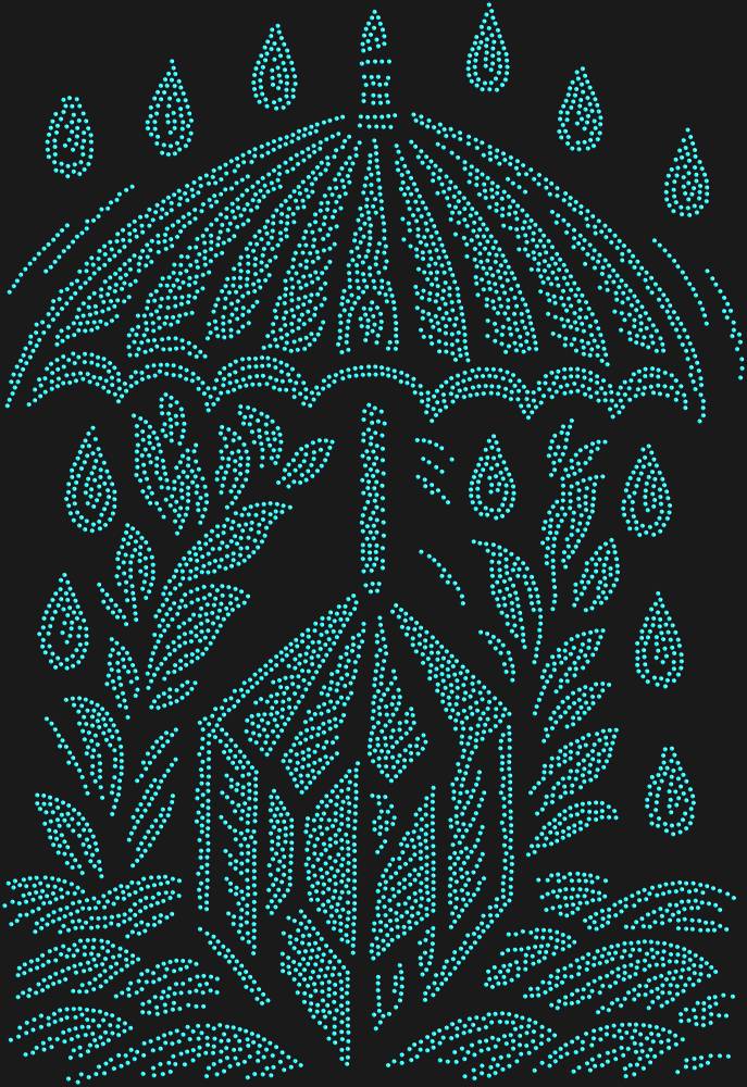 Трафарет An umbrella over the magical crystal — RHT_UMBRELLACRYSTAL1_SS4_AQUAMARINE