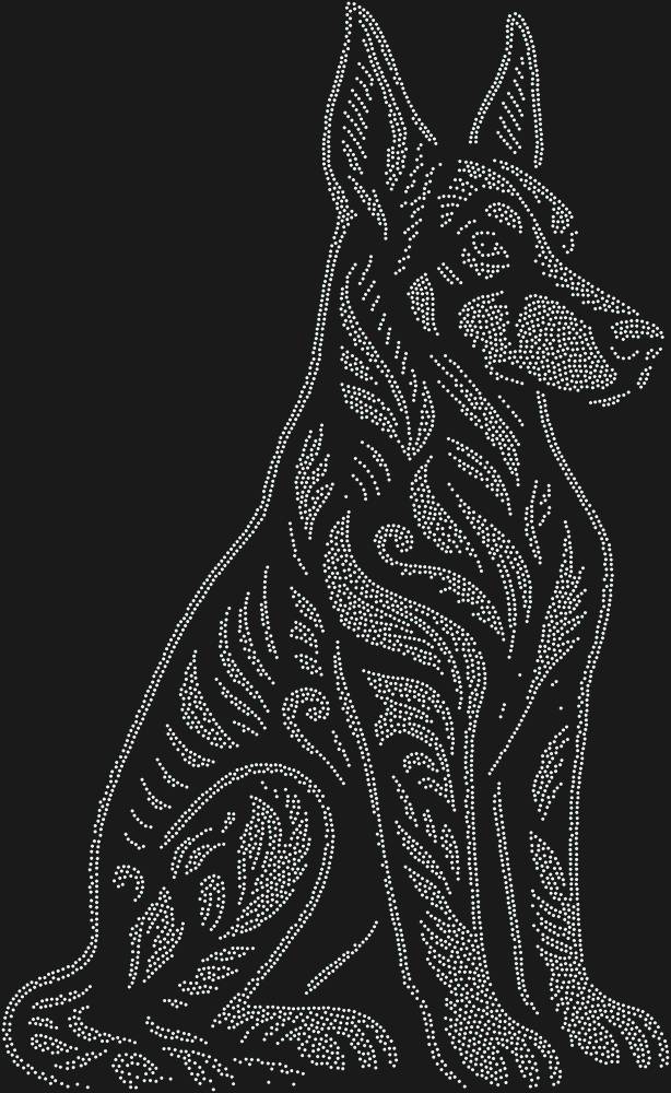 Трафарет Доберман-пинчер — RHT_DOBERMAN2_SS6_CRYSTAL_AB_DMC
