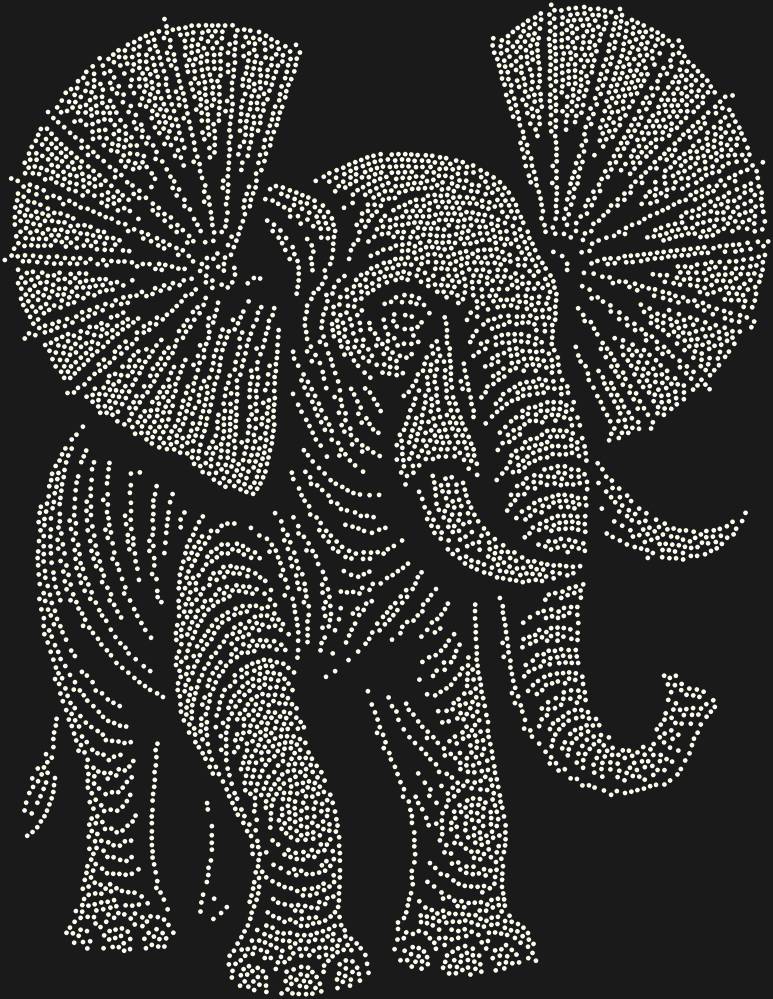 Трафарет Слон уши веером — RHT_ELEPHANT3_SS20_CRYSTAL_AB