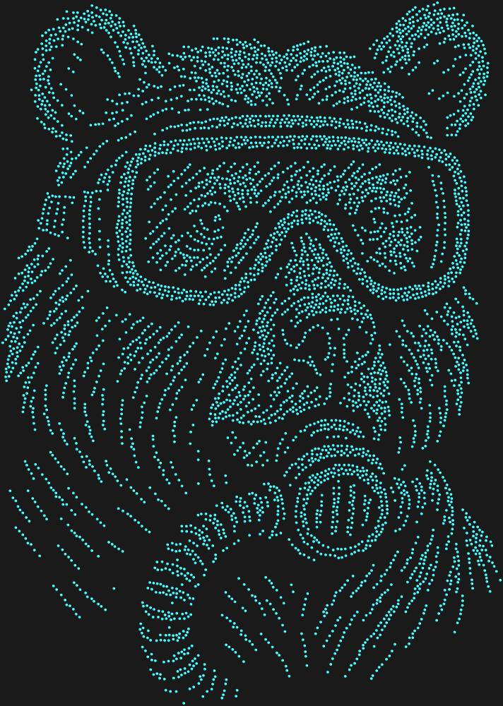 Трафарет Медведь с аквалангом — RHT_BEAR2_SS10_AQUAMARINE