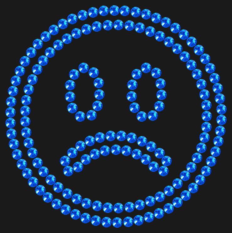 Трафарет Sad emoji — RHT_SMILE6_SS10_SAPPHIRE
