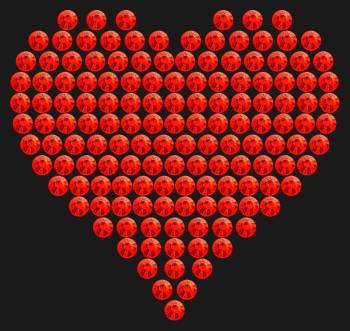 Rhinestone stencil "Compact Heart." 144 rhinestones. This concise and stylish motif will add a subtle touch of romance to your look and make any item truly special.