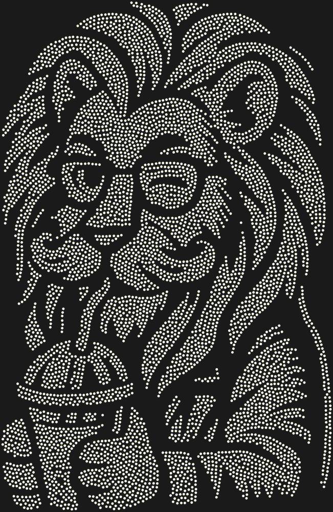 Трафарет Лев-хипстер — RHT_LIONHIPSTER1_SS4_CRYSTAL_AB