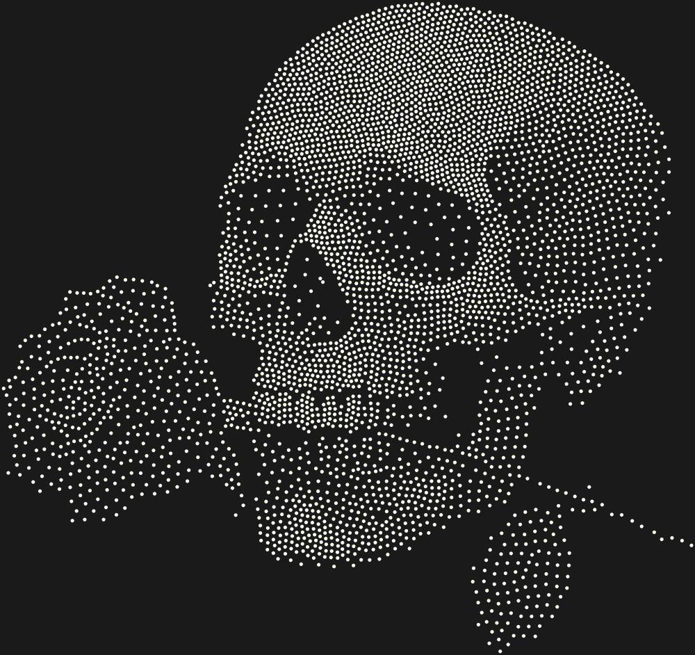 Трафарет Skull with a rose — RHT_SKULLROSE1_SS10_CRYSTAL_AB