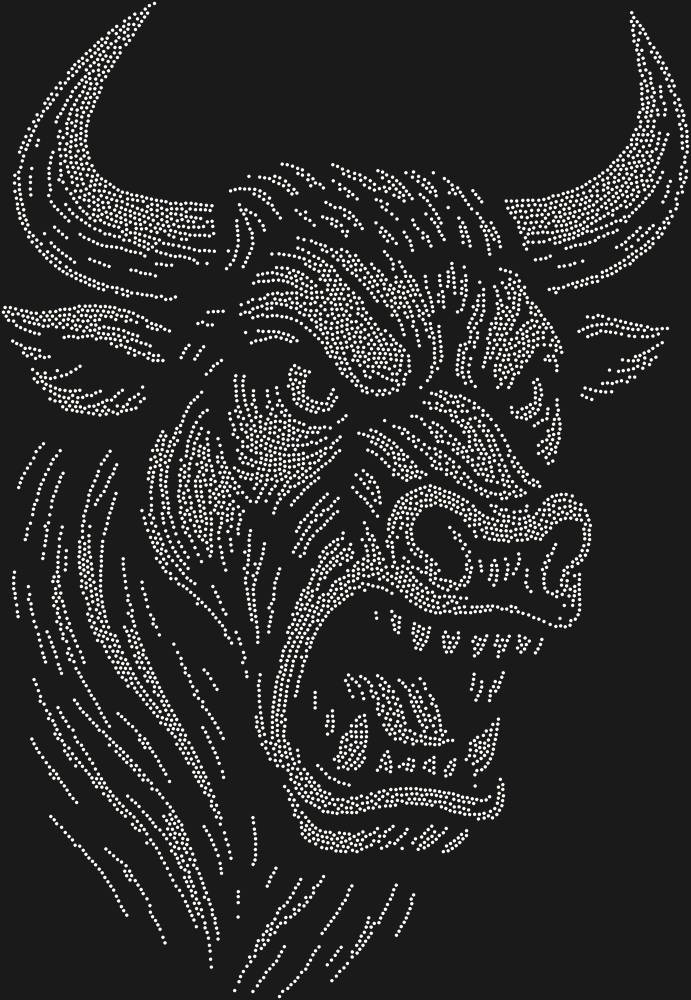 Трафарет Разъяренный бык (большое разрешение) — RHT_BULL3_SS10_CRYSTAL_AB