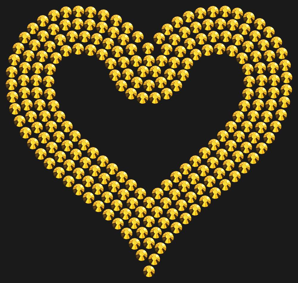 Трафарет Outline heart — RHT_HEART3_SS16_GOLD