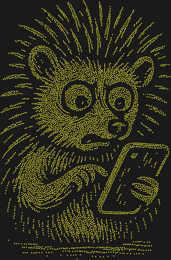 Трафарет Ёж со смартфоном — RHT_HEDGEHOG1_SS8_CITRINE