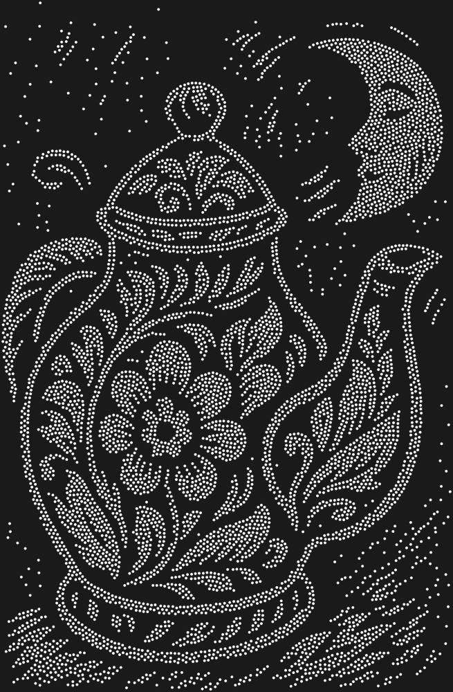 Трафарет The kettle is talking to the moon — RHT_TEAPOTMOON1_SS4_CRYSTAL_CLEAR