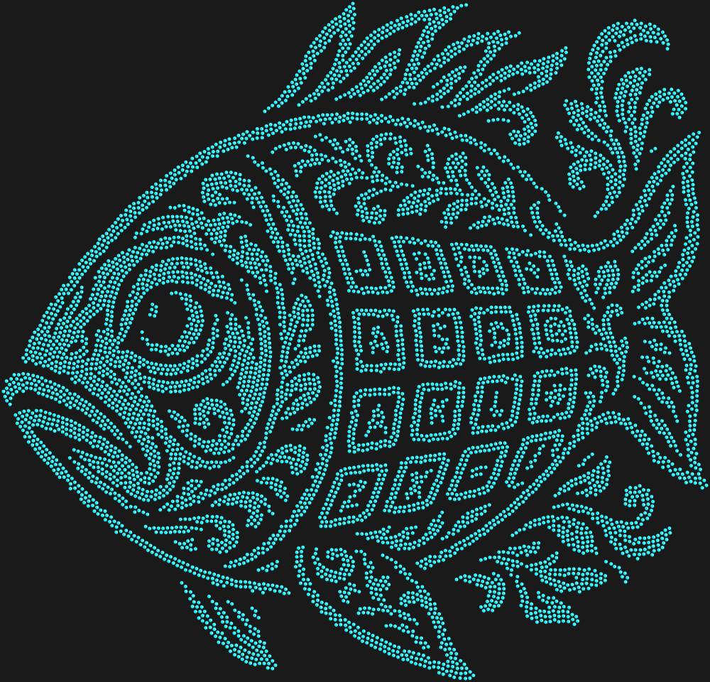 Трафарет Рыба Клава — RHT_FISHKEYB1_SS10_AQUAMARINE