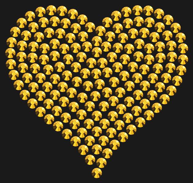 Трафарет Heart average — RHT_HEART2_SS10_GOLD