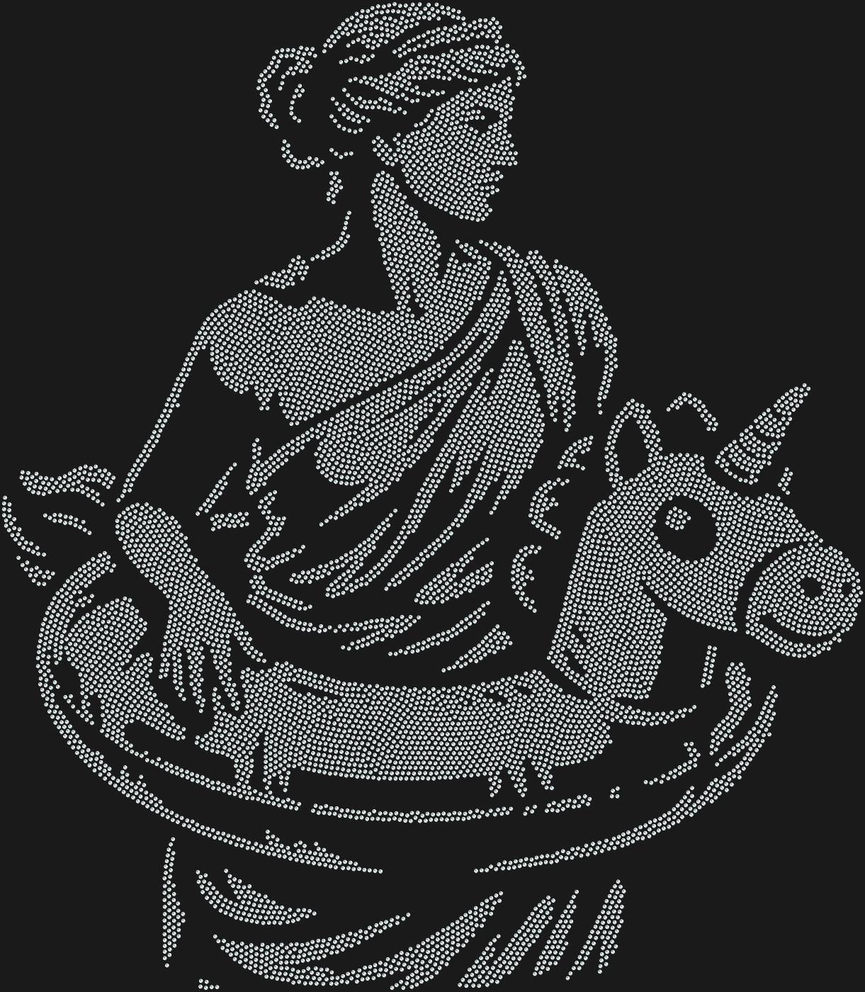 Трафарет Статуя в круге-единороге — UNICORN2