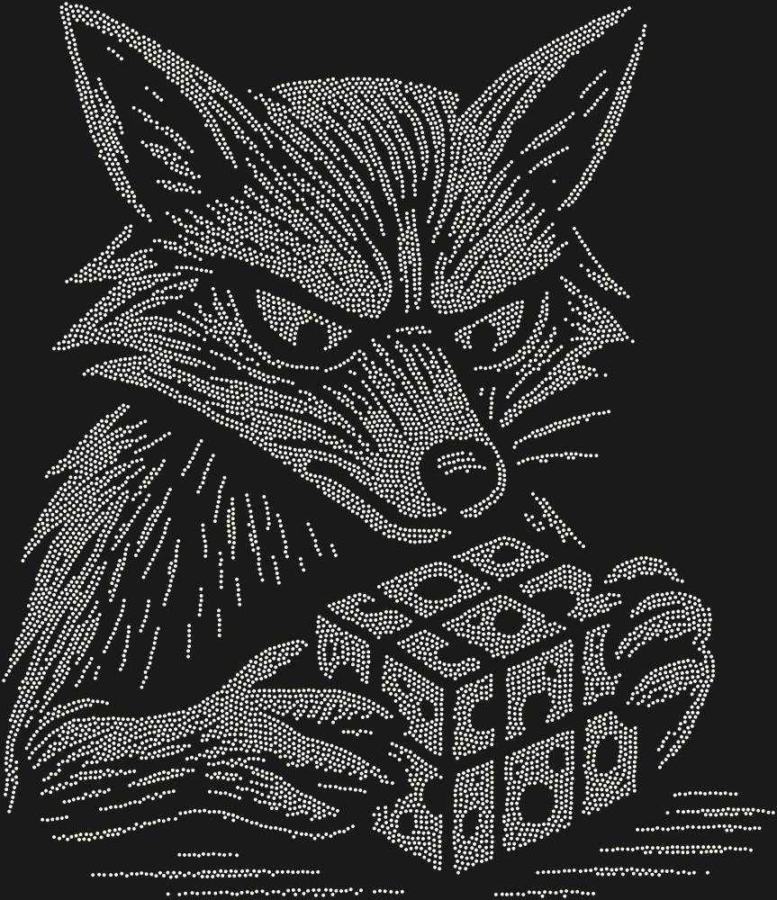 Трафарет Лиса, собирающая кубик рубика (высокое разрешение) — RHT_FOXCUBE2_SS3_CRYSTAL_AB